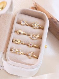 cute vintage nose ring set, boho style cubic zirconia inlaid nose ring, fashionable body jewelry for women & girls, trendy all-match & exquisite jewelry for birthday gift