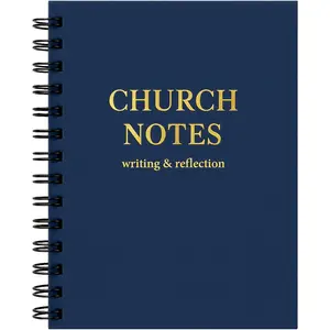 Church Notes Journal, Sermon Notes Notebook with  Clear PVC Cover, 100GSM No-Bleed Paper, Spiral Bound, 158 Pages, Christian Church Notebook for  Study, Worship & Reflection