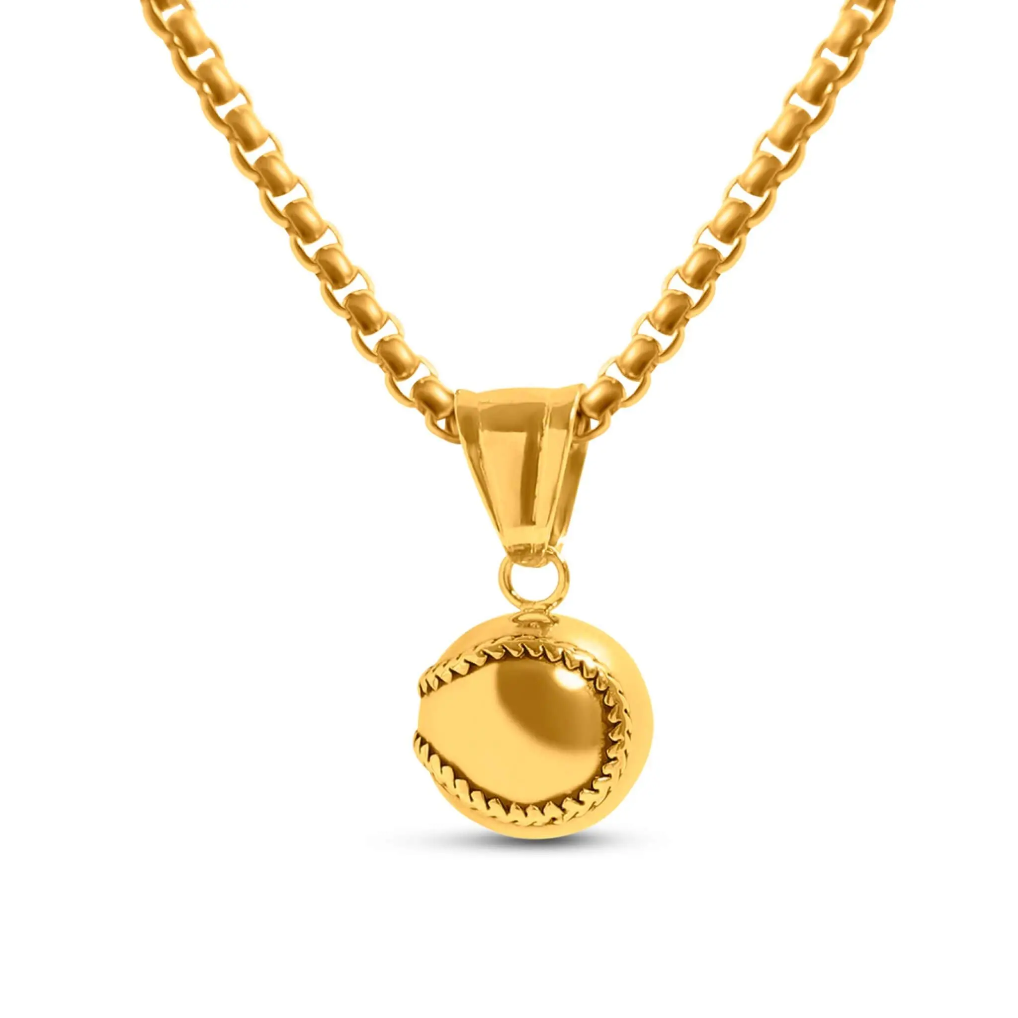 3D Baseball Pendant and Chain Necklace, Baseball Player Gift, Baseball Jewelry, Baseball Necklace, 3D Baseball Pendant, Athlete Gift, 3mm Box Chain