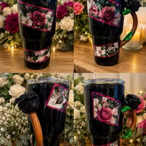 30oz custom epoxy tumbler with custom 3d handle