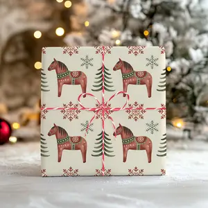 Nordic Christmas Wrapping Paper, Scandinavian Christmas Gift Wrapping Paper, Scandinavian Christmas Decor, Neutral Christmas Wrapping Paper
