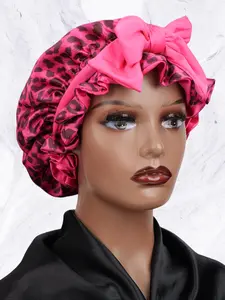 Bow Long Tail Sleep Cap, Unisex Soft Silk Satin Hat, Multi-Purpose Headwear for Christmas Birthday Gifts, Daily Use Hair Protection