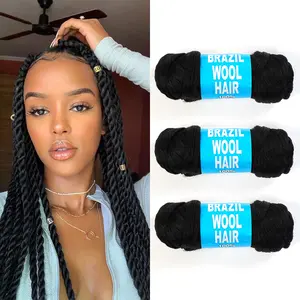 Authentic Brazilian Wool Hair Yarn for Braids 3pcs