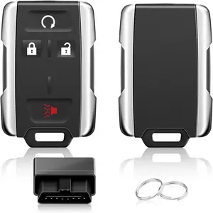 2PCS 4 Buttons Car Remote Key Fob Compatible for 2014-2018 GMC Sierra Chevrolet Silverado 1500 2500 3500, Chevrolet Colorado GMC Canyon 2015-2021