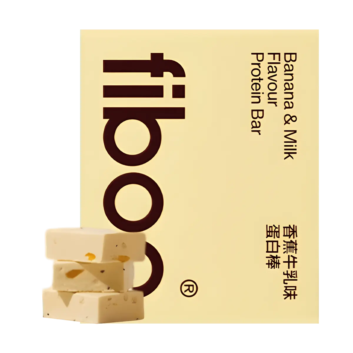 FIBOO High Protein Meal Replacement Bars 0 Sugar Low Calorie Energy Snack 6 Pack Banana Milk Flavor