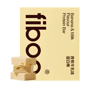 FIBOO High Protein Meal Replacement Bars 0 Sugar Low Calorie Energy Snack 6 Pack Banana Milk Flavor