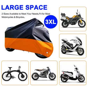 Waterproof Motorcycle Cover with Anti-theft Hole,Anti-UV,Scratches Protection,Against Defoliation,Bird Droppings,Dustproof,104.33*49.21*41.34 Inchs,Suits All Weather Outing Parking