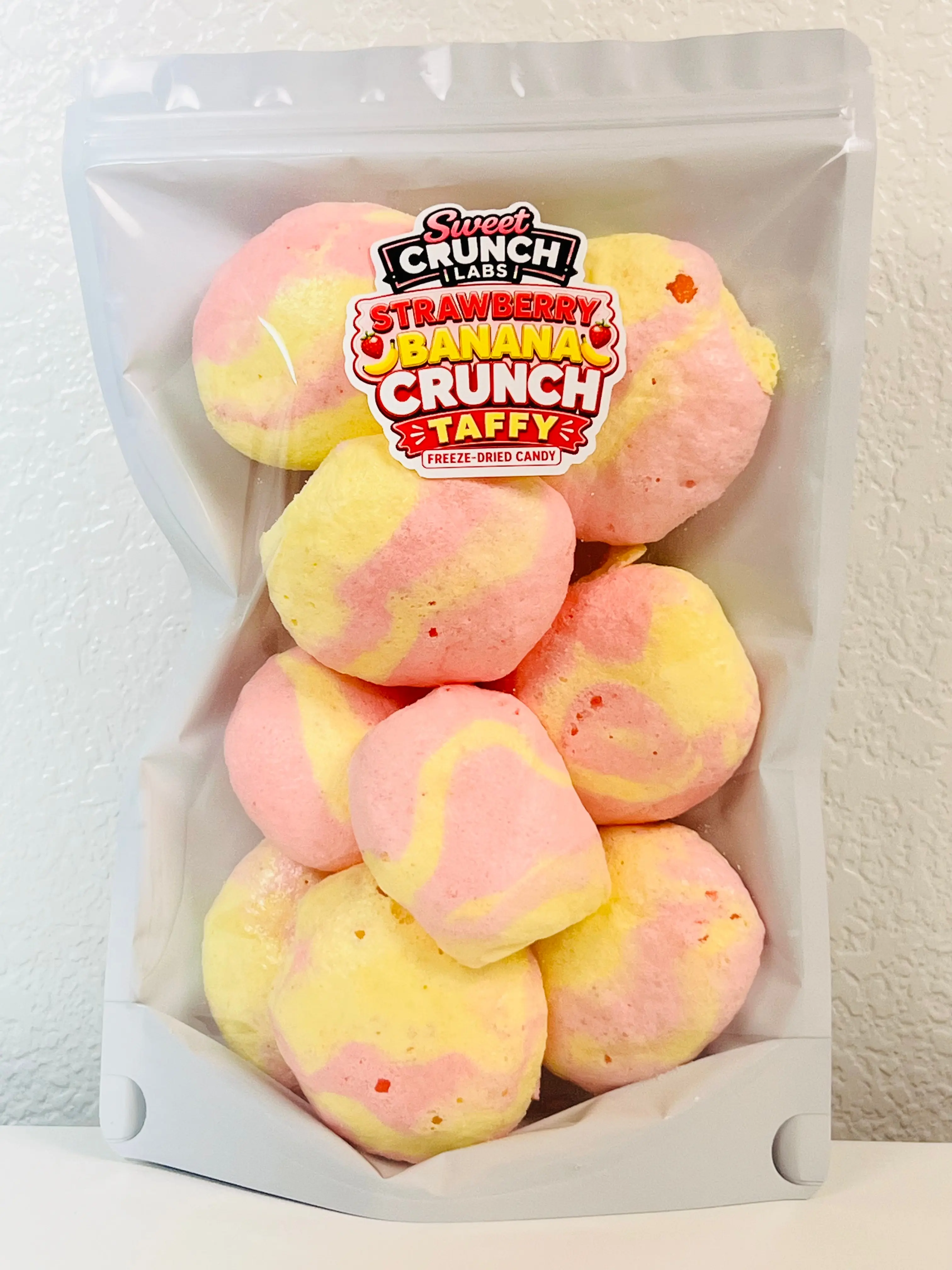 Strawberry Banana Crunch Taffy | Freeze-Dried Candy