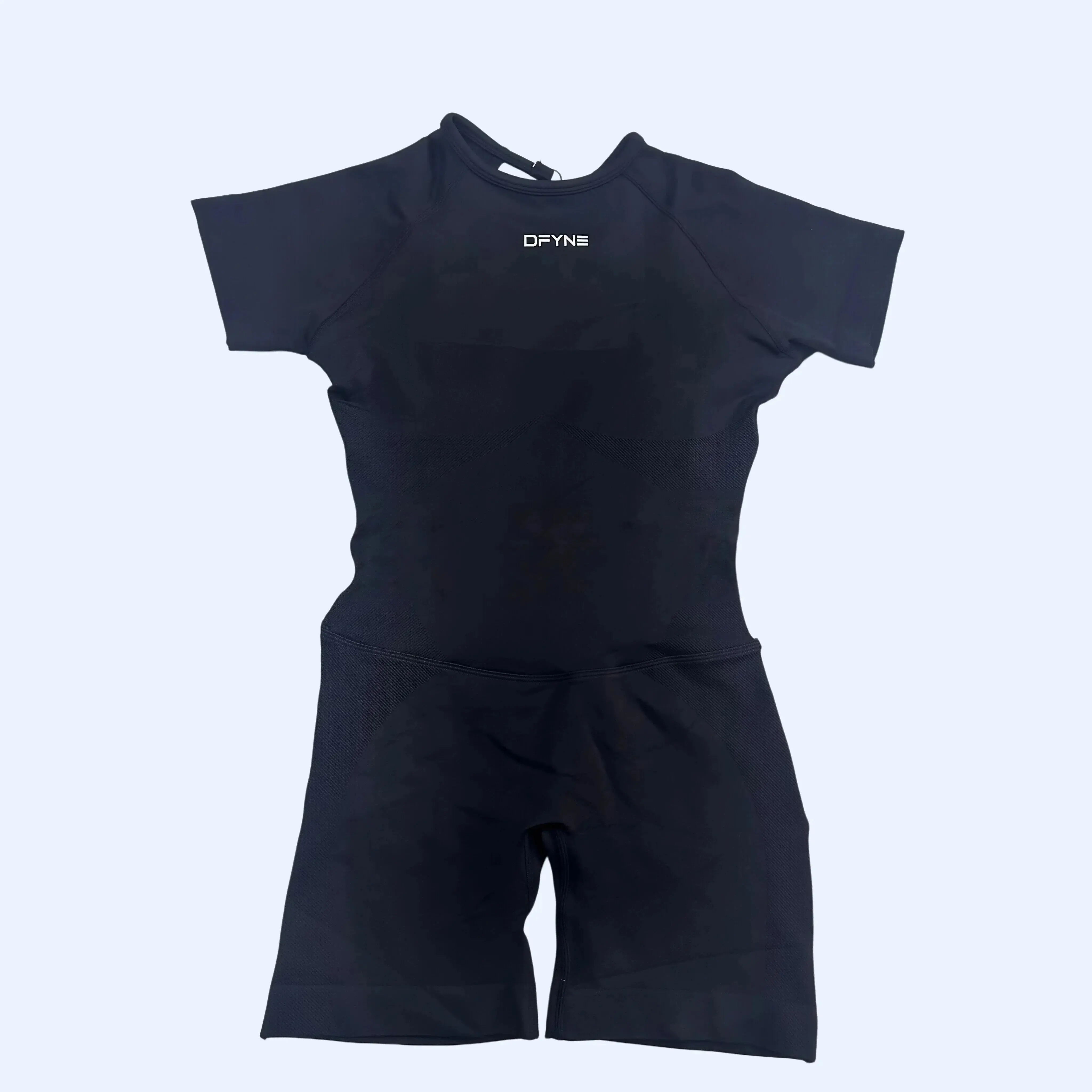 DFYNE One Piece Yoga Romper Women, ShortSleeve Backless Gym Jumpsuit Seamless WorkoutActivewear Outfit