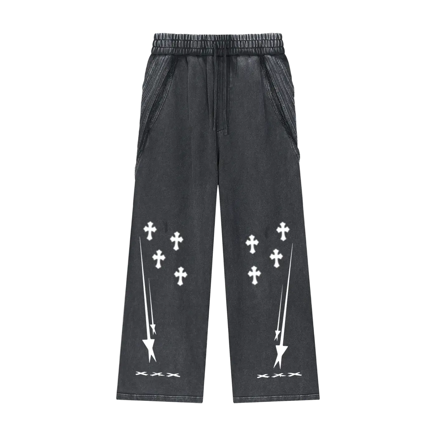 Snow Washed Tape Raw Edge Sweatpants