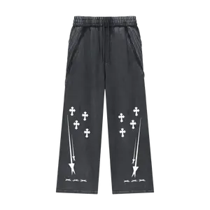 Snow Washed Tape Raw Edge Sweatpants