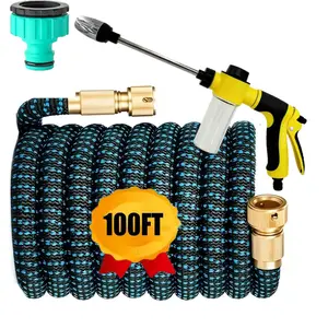 New Flexible Retractable Irrigation Hose - Magic Garden Hose with Spray Gun - High Pressure - Car Cleaning Tool - Plant Watering System with Adjustable Control Valve - Watering Nozzle - Gardening and Lawn Supplies - High Pressure Nozzles