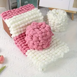 2025 New 4 Skeins Fluffy Cloud Yarn Ball for Handmade Knitting Blanket Soft Acrylic Yarn Stretchy Knit Design for DIY Crochet Throw Rug Home Decoration