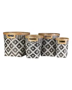 Nefertiti Woven Bamboo Storage Basket Set