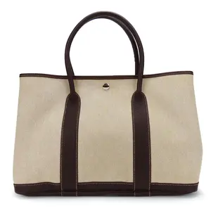 Pre-owned HERMÈS Other Shoulder Bags Hermes Garden Party PM Canvas Leather Handbag