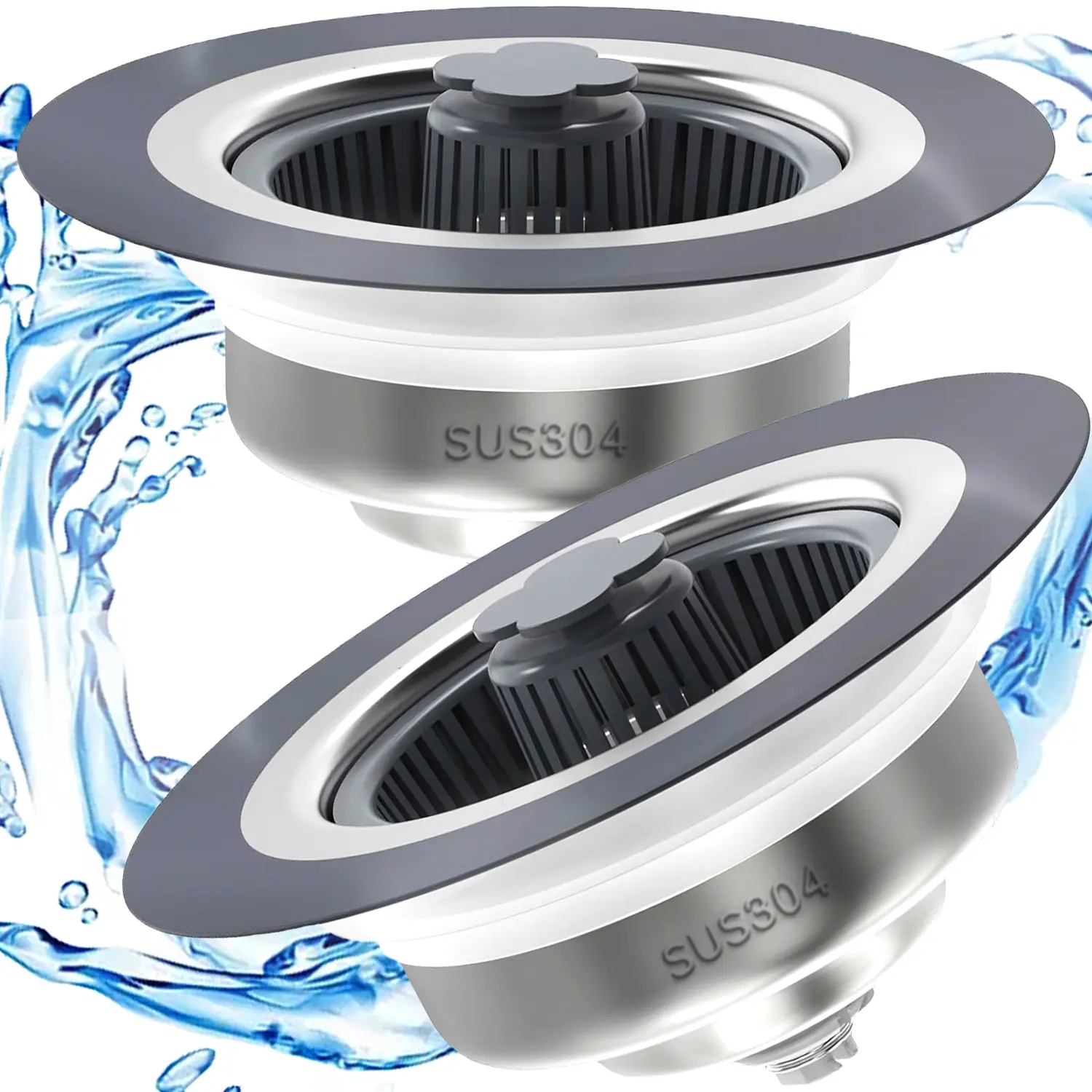2Pack Stainless Steel Kitchen Sink Drain Strainer