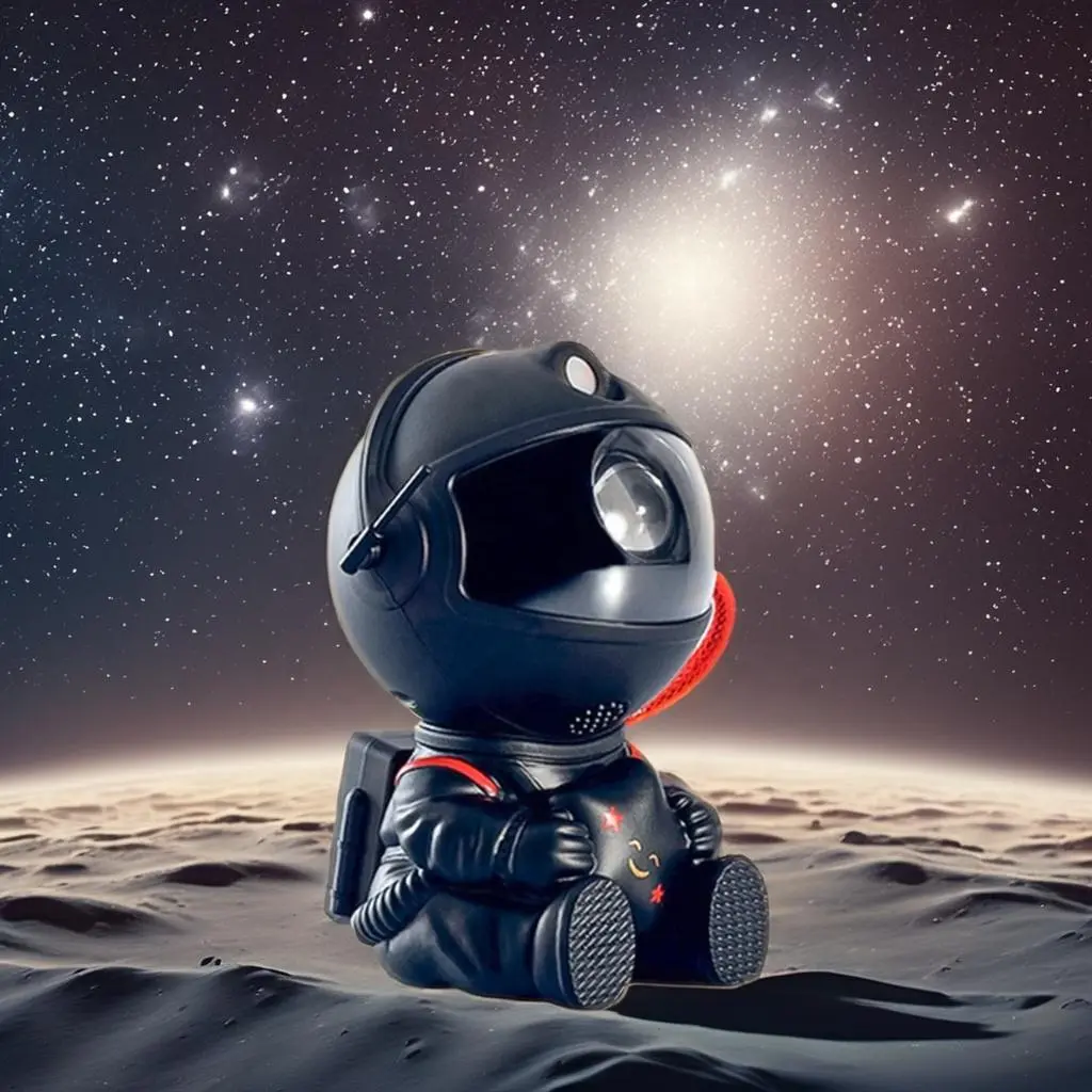 Astronaut Children's Gift Projection Lamp Modern Luminous Astronaut Proyector Black Star Guitar Astronaut Luminous Diode Projector Lamp Electronic Lights Usb Powered Nightlight Lightlamp Atmosphere Lamp Portable Night Light Mean