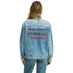 AVIATOR NATION OVERSIZED CONCERT DENIM JACKET - SUPER LIGHT