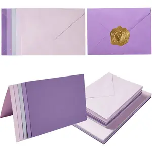 50 Pack  A6 Envelopes with Blank Cards Set, Envelopes 5 Colors with 4x6 Cardstock and  Stickers for Wedding Invitations  (, 4x6)