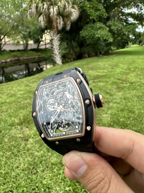 Invicta S1 Rally Automatic Men's Watch Model 49016 Rose Gold-Tone Skeleton Dial Black Silicone Strap Water Resistant Sport-Luxury Design