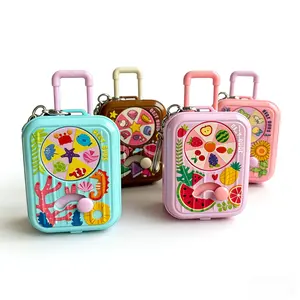 2pcs Mini Suitcase Party Box Set–Travel Home Organizer, Little Luggage with Wheels for Gifts, Lashes，Candy Makeup Jewelry Girl Birthday Cruise Trip Wedding Bachelorette Party Favor【Colors and styles are random】