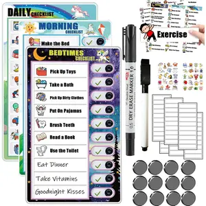 Chore Chart for   Chore Board, Sliding Chore Board Planning Board,  Behavior Dry Erase Daily Routine Chart, Schedule Board for    Chore Chart(3 Pack)