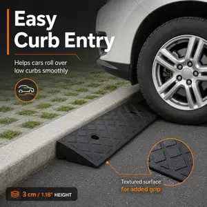 1PC Portable Threshold Ramp 3cm / 1.2 Inch Height, Non-Slip Rubber Doorway Curb Ramp for Wheelchair, Scooter, Car, Motorcycle & Garage Access