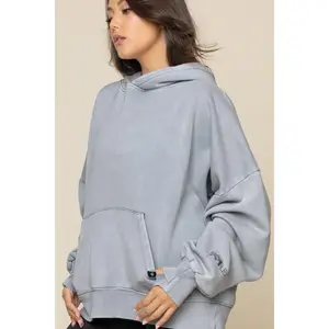 Boxy Boyfriend Hoodie - Vintage Blue Mist