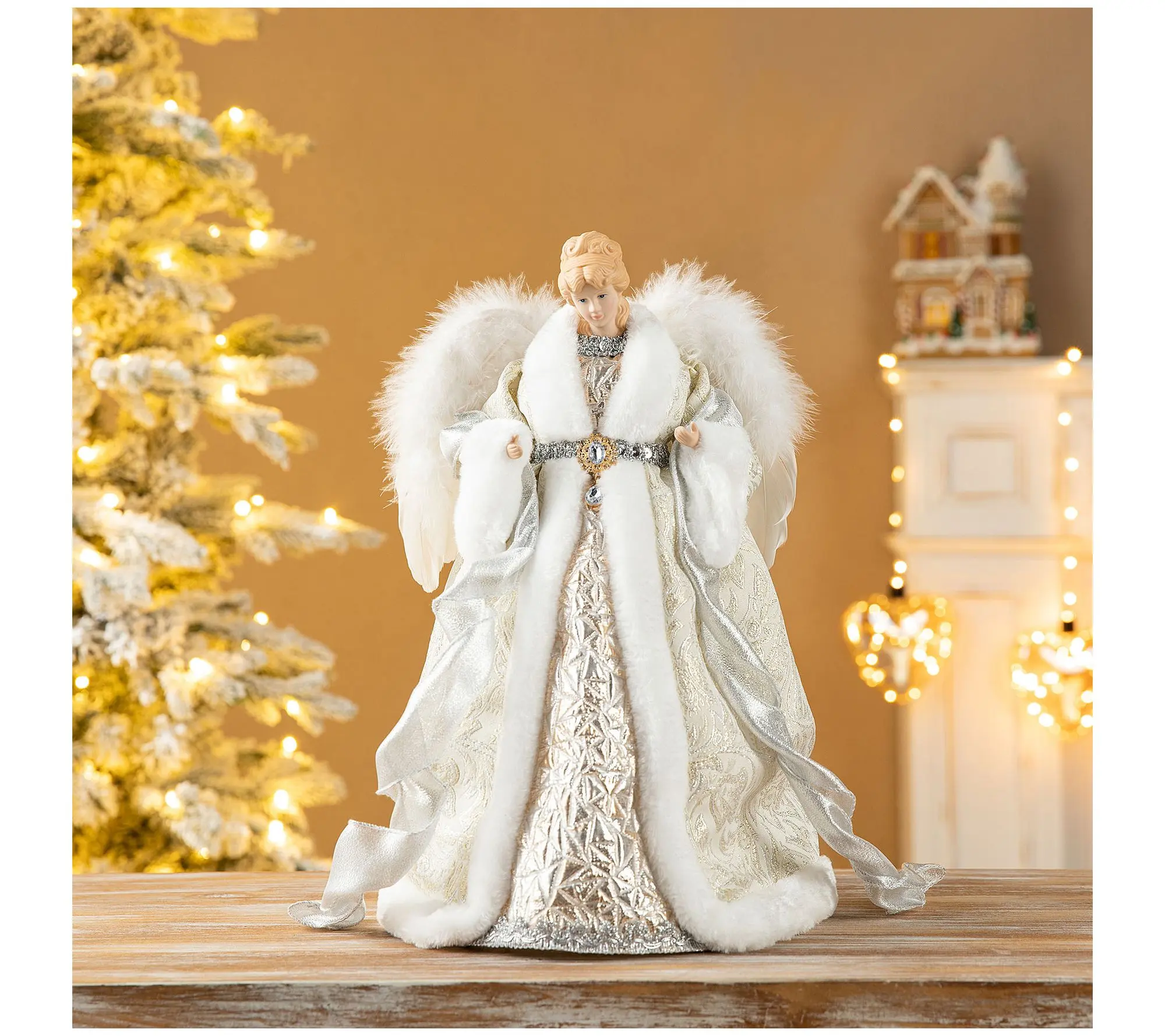 Glitzhome 16"H Angel Christmas Tree Topper
