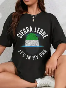 100% Cotton Unisex Sierra Leone Flag - It Is In My DNA - Sierra Leonean Gift T-Shirt