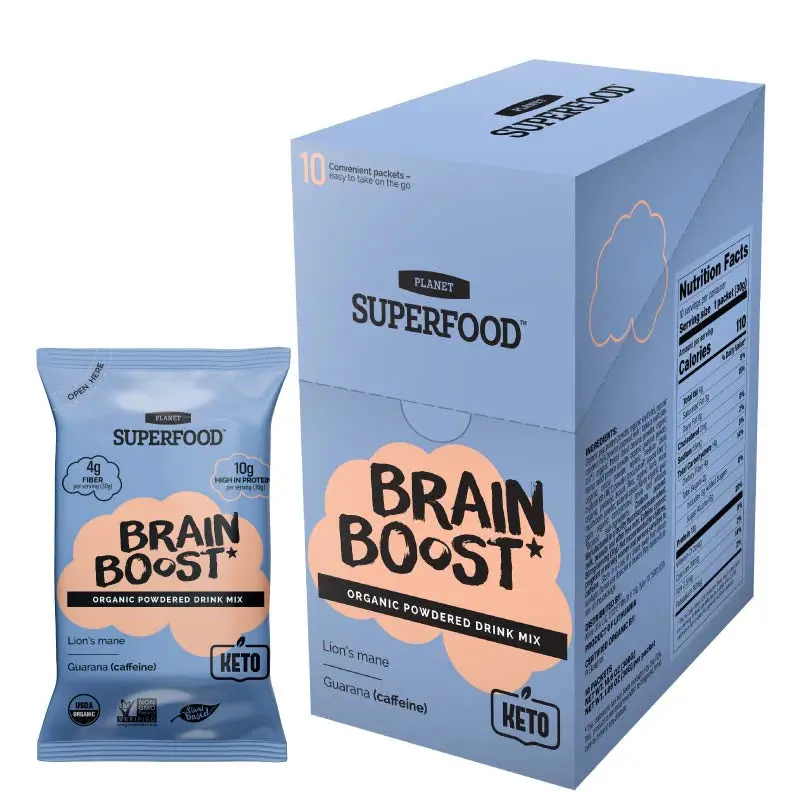 Planet Superfood - Protein Powder Organic Brain Boost - Case Of 6-10.6 Ounces