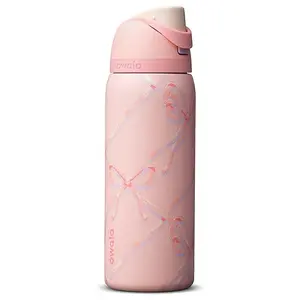 Owala Freesip 32oz Urban Outfitters UO Exclusive Tie And True Pink Water Bottle – Limited Coquette Aesthetic Stainless Steel TikTok Viral Water Bottle, Coquette Pink Aesthetic Leakproof Insulated TikTok Trending Gift