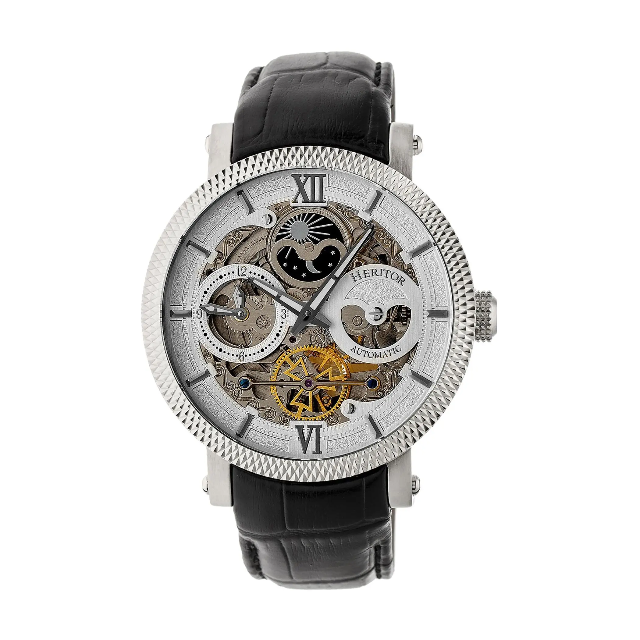Heritor Automatic Aries Stainless LeatherSkeleton Watch Heritor Automatic Aries Stainless LeatherSkeleton Watch