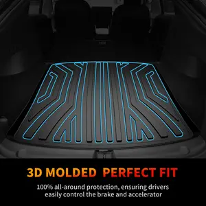 Cargo Liner Trunk Mats for 2011-2019 Ford Explorer Custom Black TPE All-Weather