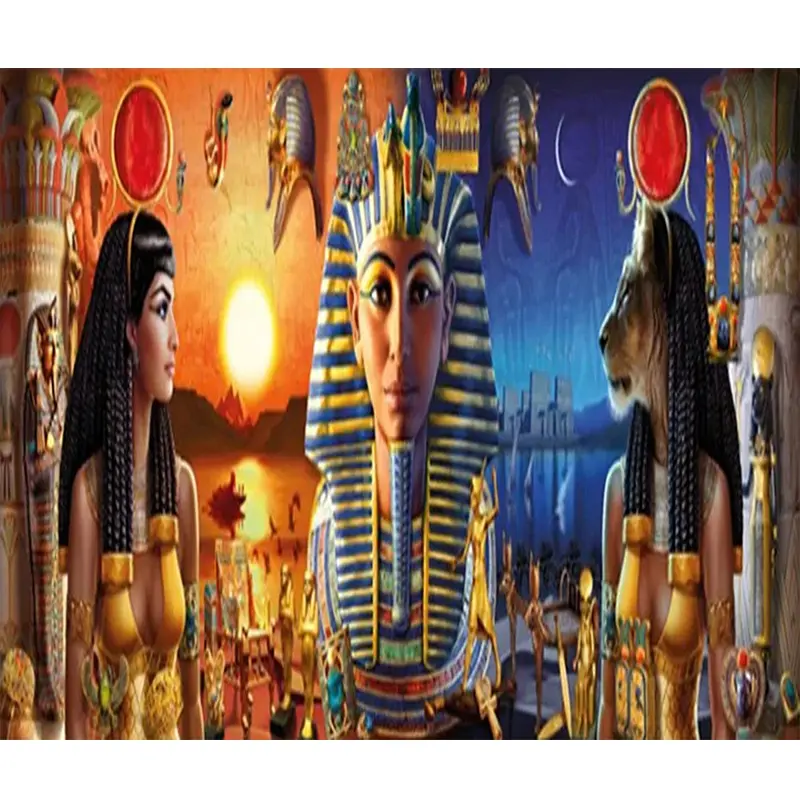 1PC  Diamond Painting Ancient Egyptian Pharaoh Diamond Painting Kit DIY Full Drill Rhinestone Art for Home Wall Decor Perfect Gift for History and Art Enthusiasts