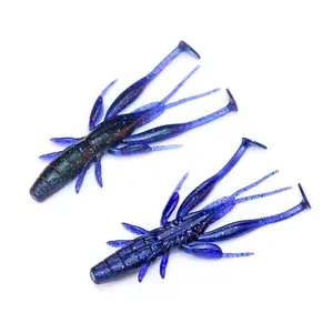 New Lure Bait Floating Shrimp 8-Pack 7cm/2.7g TPE Soft Bait Bass T-Tail Super Elastic Bionic Fishing Bait Wild Fishing Bait Bass Bait