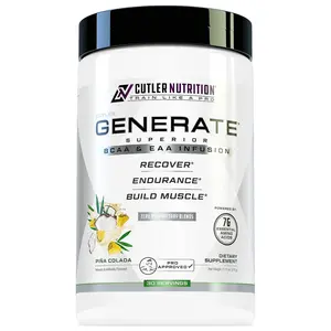 Cutler Nutrition - Generate - BCAA and EAA Amino Acid Recovery and Intra Workout Supplement - Delicious Flavors - 30 Servings
