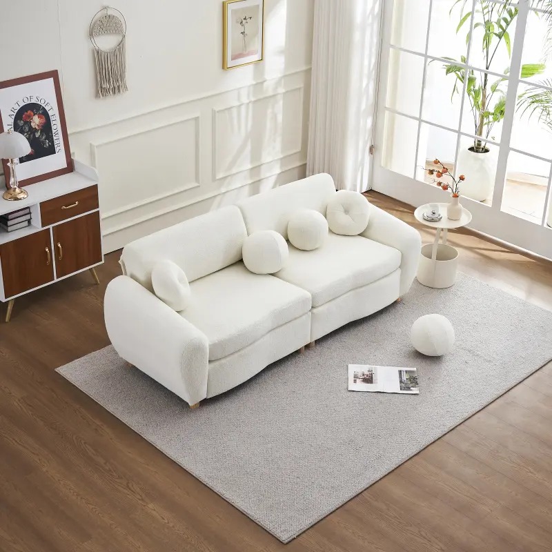 [AURA] Modern Sofa for Living Room, 84" Green Chenille Sofa Couch, Sectional Love Seat Couch, Upholstered Sofa for Apatment Bedroom Office cozy furniture