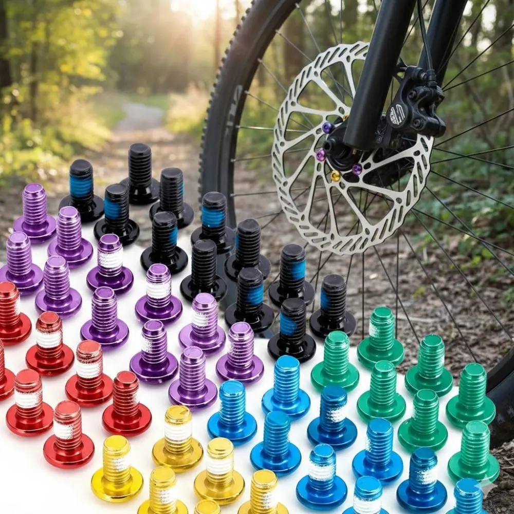 T25 Torx M5x10mm Disc Brake Bolts Kit, Anti-Loose Rotor Mounting Screws, Durable & Corrosion-Resistant Brake Disc Fasteners Set for Mountain Road Bike Upgrades Repair