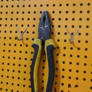 10 pcs Wall Mesh Peg Board Hook Storage Racks Display Stainless Steel Pegs Wall-mounted Home Storage Hanging Boards Hole Hooks