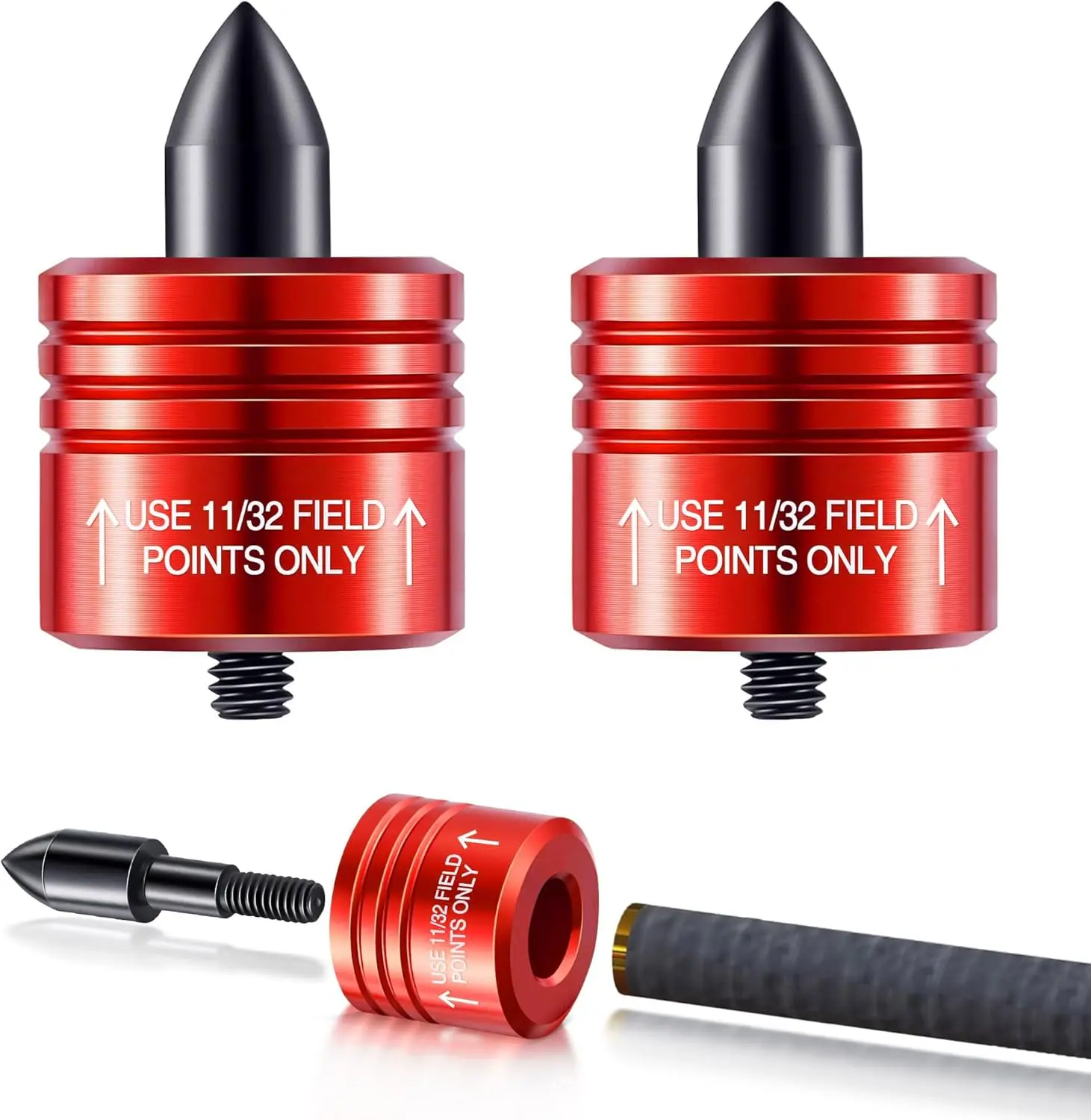 2PCS Crossbow Bolt Decocking Heads with Mechanism - 2-Pieces Universal Size Arrowset Accessory, Safe Release for Recurve-Compound Bows, Fits Multiple Bows for Hunting & Competition