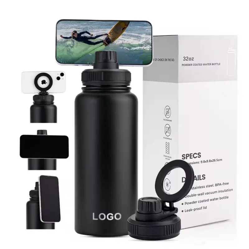 Logo Water Bottles 32oz Portable Water Bottles for Drinkware and Travel