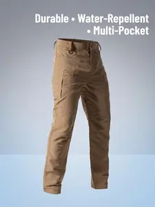 Men's Multifunctional Tactical Work Pants, Durable Non-Elastic Fabric, Zipper Pockets, Suitable for Hiking and Casual Wear, Commuter Climbing Pants