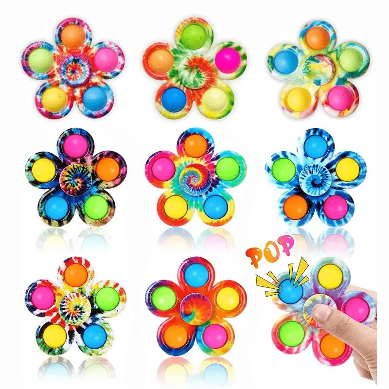 12 Pack Pop Bubbles Simple Dimple Fidget Spinners for Party Favors, Hand Tips Bulk Toys for Classroom Prizes, Halloween Christmas Valentine'S Day Gifts Kids Goody Bag Sock Fillers Halloween&Christmas