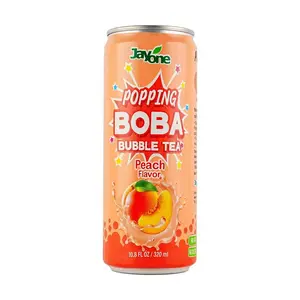 JAYONE Korean Peach Bursting Boba Drink 320ml - Refreshing Fruit Tea with Real Peach Flavor