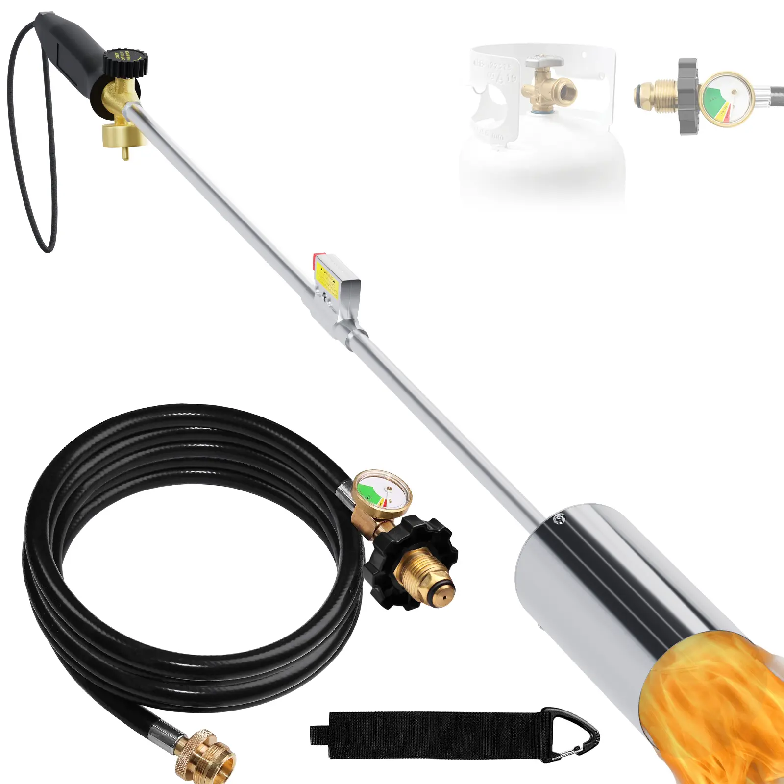 AISMRII Weed Torch Propane Burner with High Output ， Propane Torch Weed Burner with Igniter, Removable 36'' Long Arm Propane Weed Torch, Weed Torch for Outdoor Weeding (Weed Torch With Gas Hose)