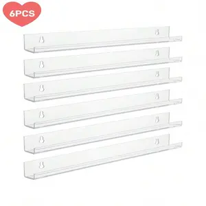 6pcs/Set Acrylic Clear Nail Polish Display Storage Rack, Wall-Mounted Cosmetics Organizer Shelf For Salon Transparent Makeup Stand cabinet use rack shoe perfumes Stainless Steel Faucet Drain kitchen pot large basket Metal Mesh with Handle Rotating Carbon