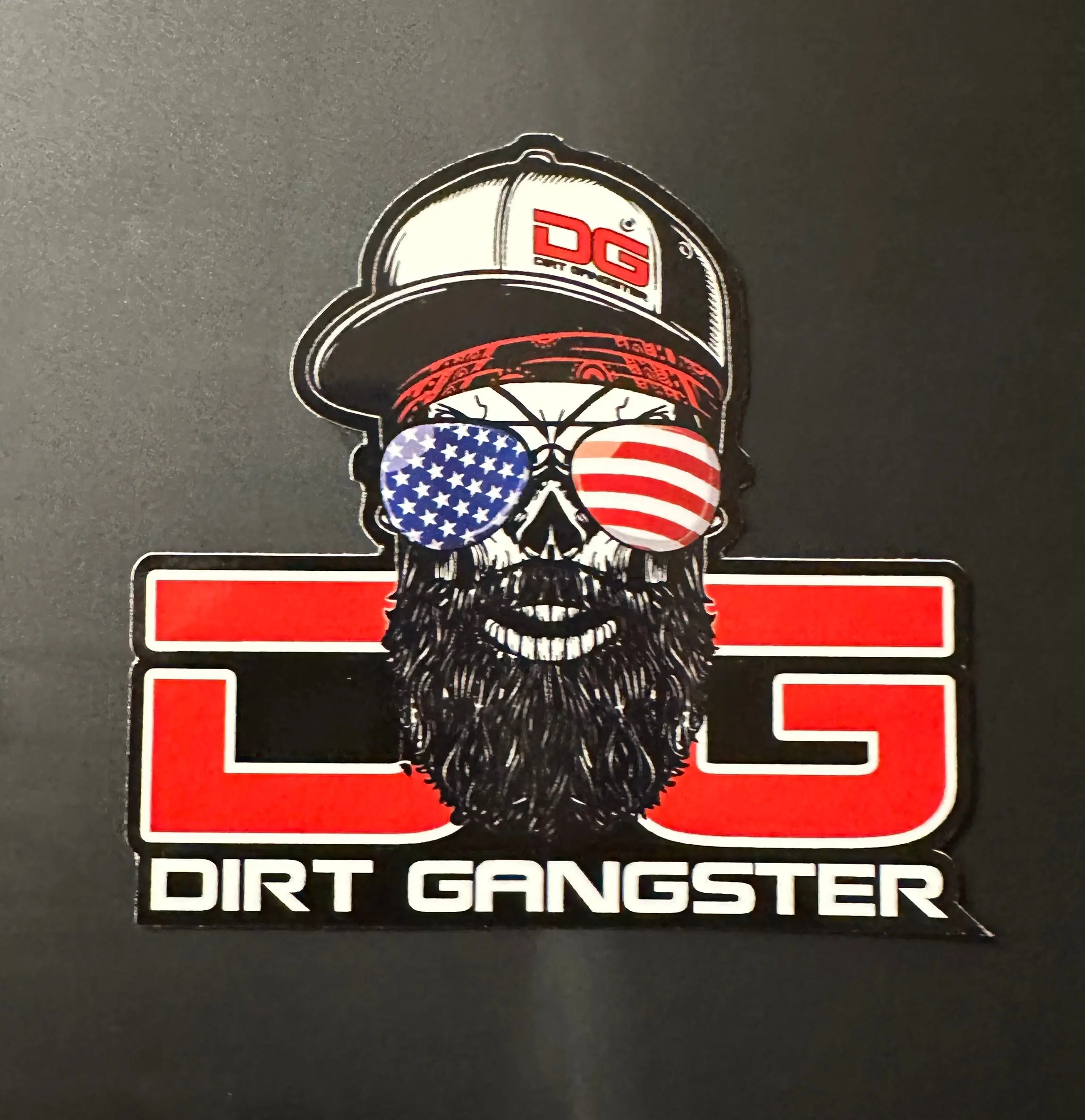 American Male Bearded Hat Sticker