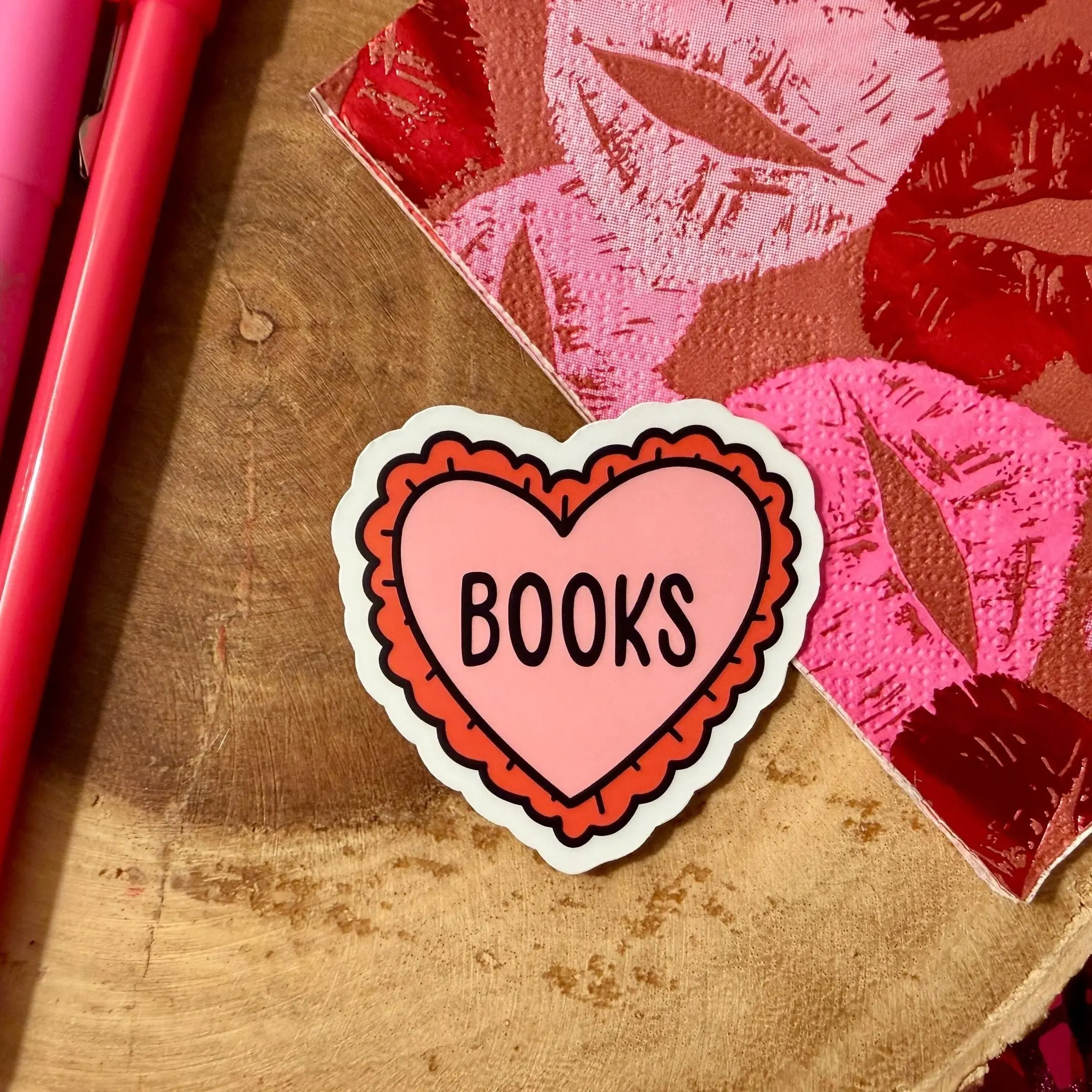 Heart Books Sticker