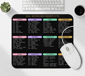 Mac Keyboard Shortcuts Mouse Pad, macOS Cheat Sheet Desk Accessory for Computer Office Use